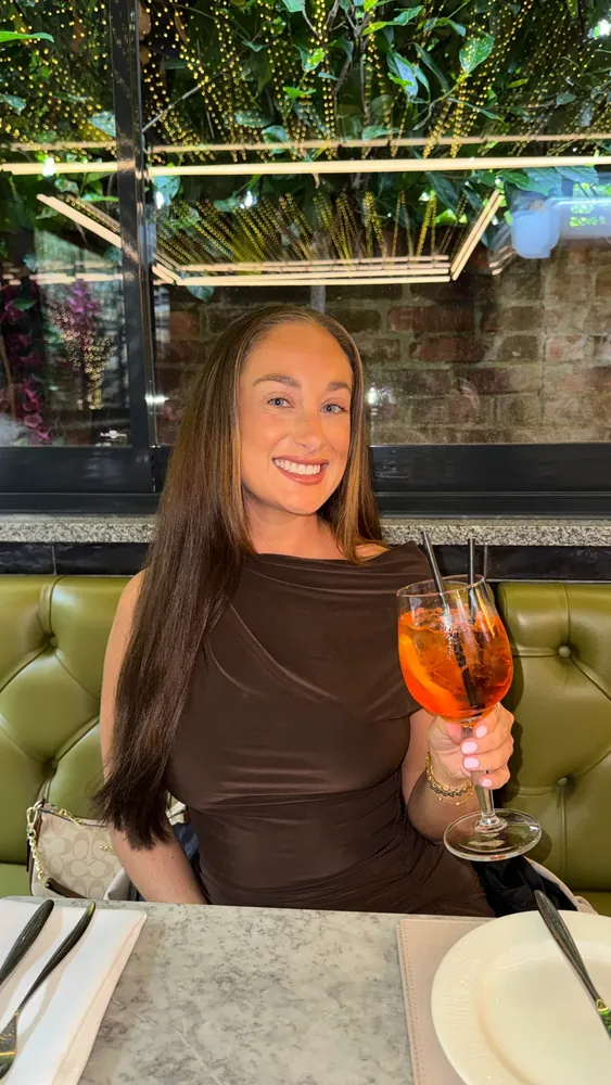 Aimie out enjoying a drink